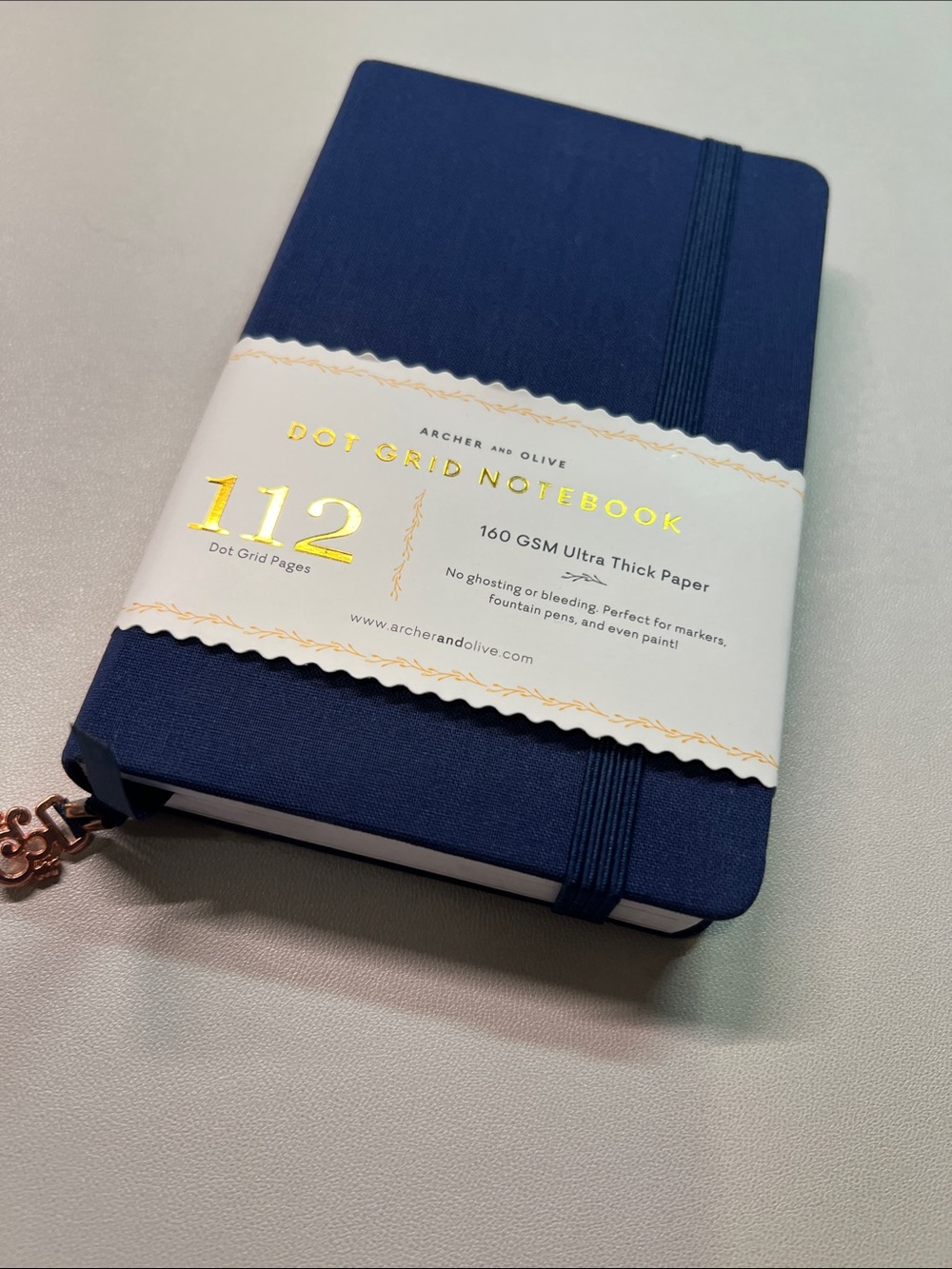 Archer and Olive Navy Dot Grid Notebook - Premium Hardcover
